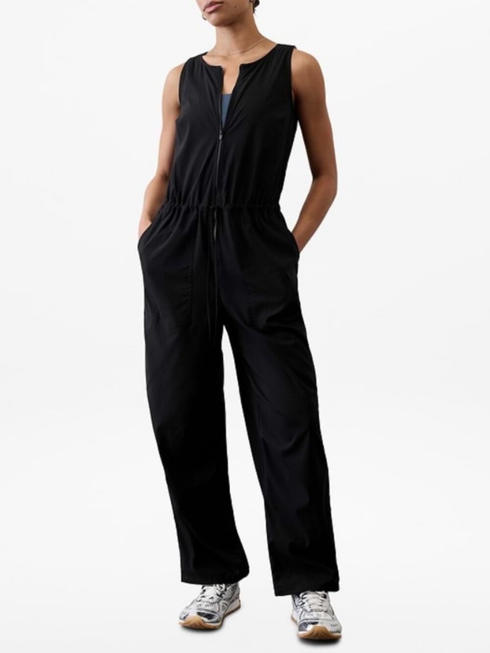 Athleta Flex sleeveless jumpsuit black women's size S